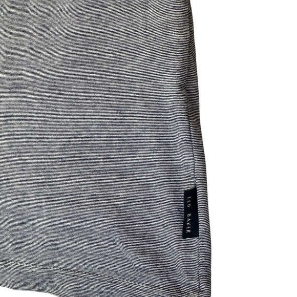 Ted Baker Men's Button Front Collar Short Sleeve Polo Shirt Blue 100%Cotton Sz 4 - Picture 5 of 8